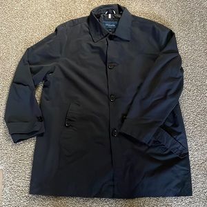 Men’s Cole Haan Long Overcoat Trenchcoat XL Navy Blue